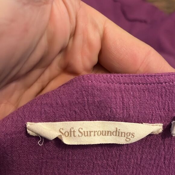 Soft Surroundings Boho Purple Ruffle Hem Tunic Top Casual Feminine Contemporary - Picture 11 of 11